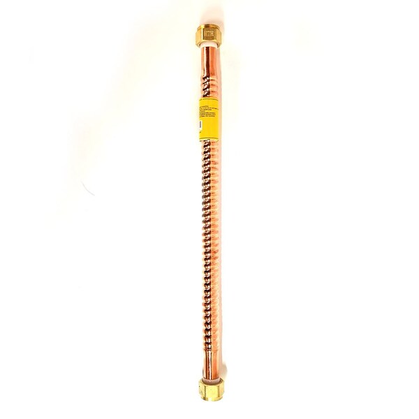 Copper 7/8 In. O.D. Water Heater Flex Hose, 3/4 In. FIP X 3/4 In. FIP Swivel Connectors, 18 In. Long